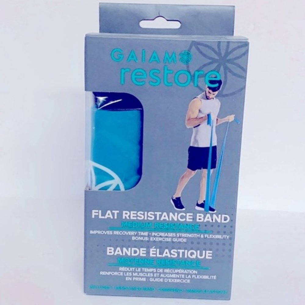 Gaiam Restore Men Women Workout Flat Band Medium Resistance Increase Strength